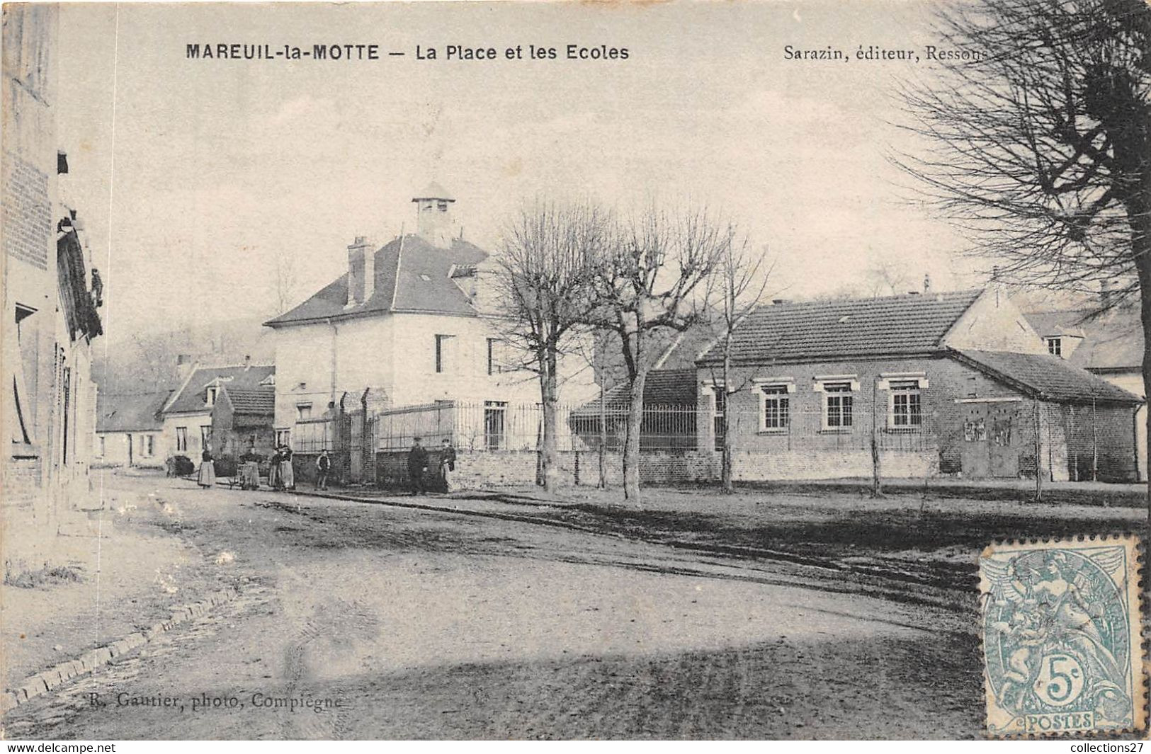 60-MAREUIL-LA-MOTTE- LA PLACE ET LES ECOLES - Compiegne