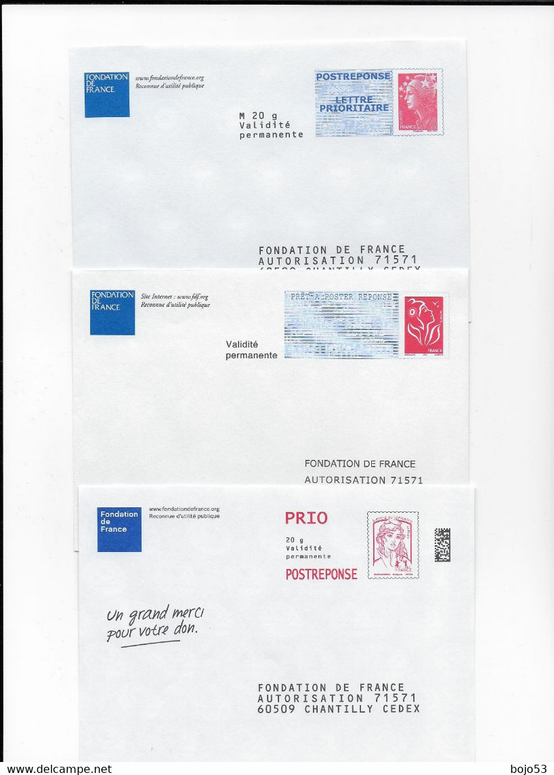 FONDATION DE FRANCE-   Lot De 3 Enveloppes Différentes - Prêts-à-poster:  Autres (1995-...)