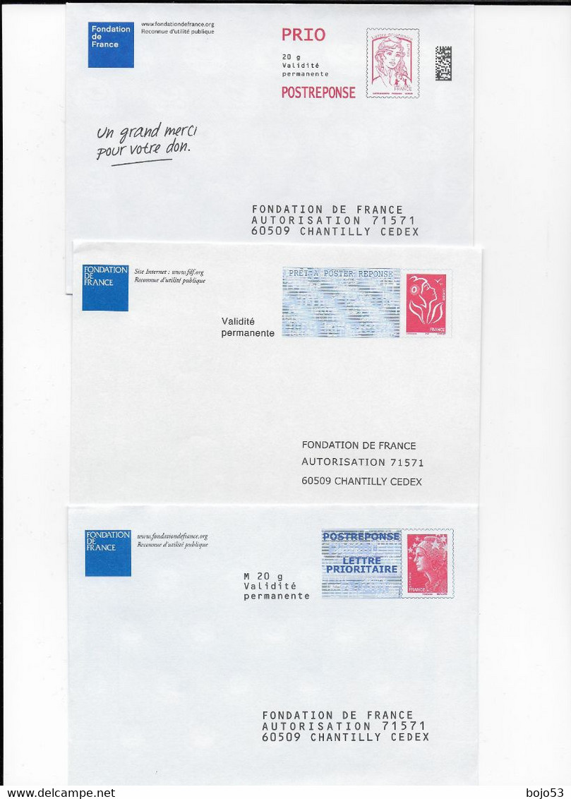 FONDATION DE FRANCE-   Lot De 3 Enveloppes Différentes - Prêts-à-poster:  Autres (1995-...)