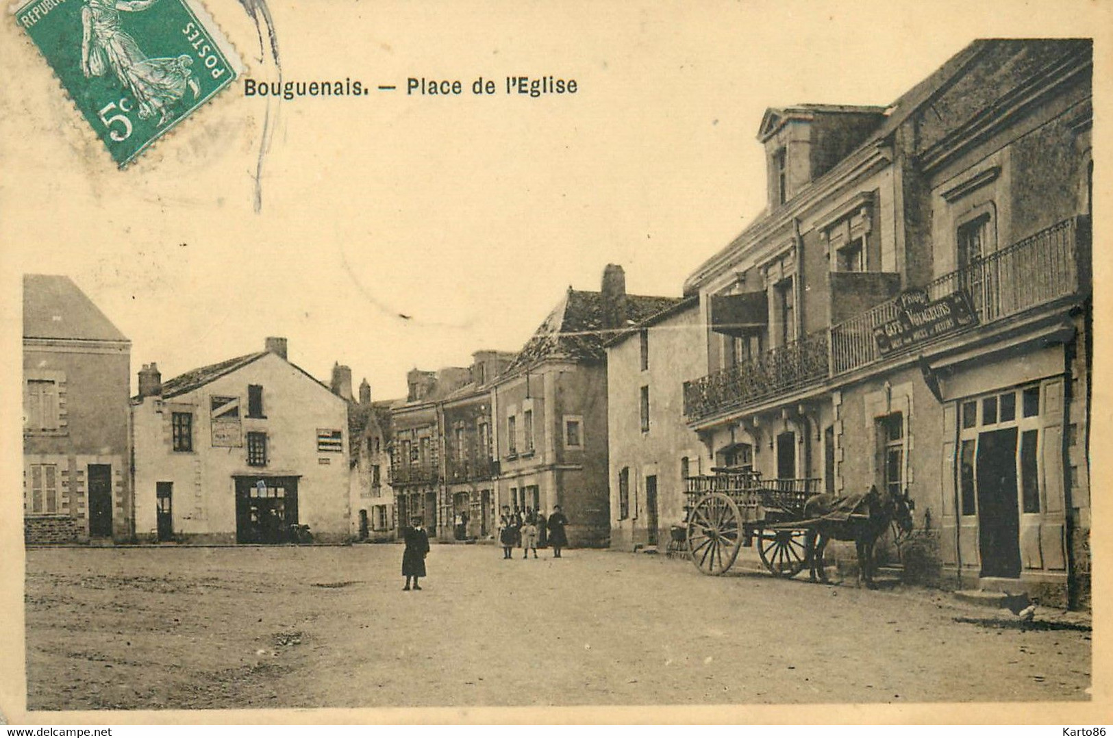 Bouguenais * Débit De Tabac Tabacs Café Hôtel Des Voyageurs PRIOU , Place De L'église - Bouguenais