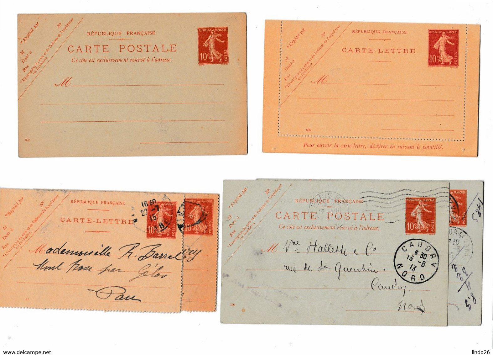 LOT entiers postaux France