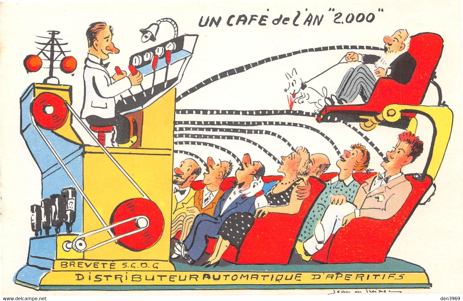 Illustrateur - Jean De PREISSAC - Un Café De L'An 2000 - Distributeur Automatique D'Apéritifs - Ivrognes - Preissac