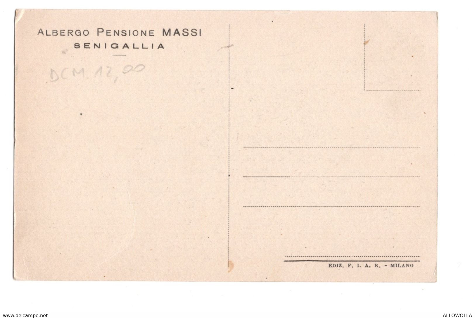 11958 " ALBERGO PENSIONE MASSI-SENIGALLIA "ANIMATA--CART. NON SPED. - Senigallia