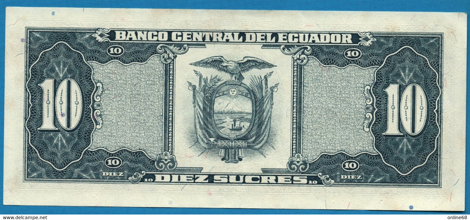 ECUADOR 10 SUCRES 22.11.1988 # LQ 07419591  P# 121 Sebastián De Benalcazar - Equateur