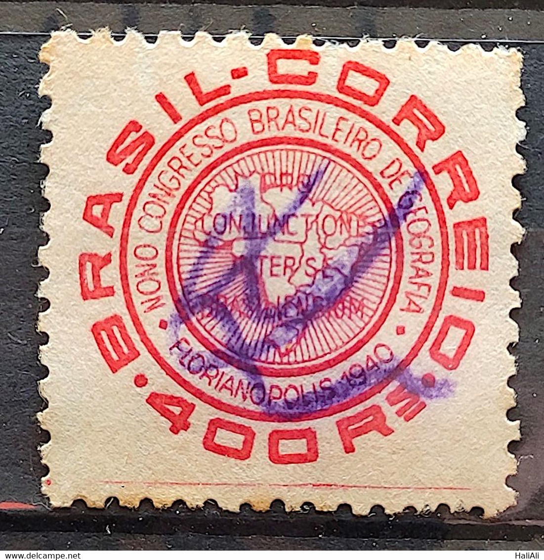 C 151 Brazil Stamp Brazilian Congress Of Geography Florianopolis Map 1940 5 Circulated - Autres & Non Classés