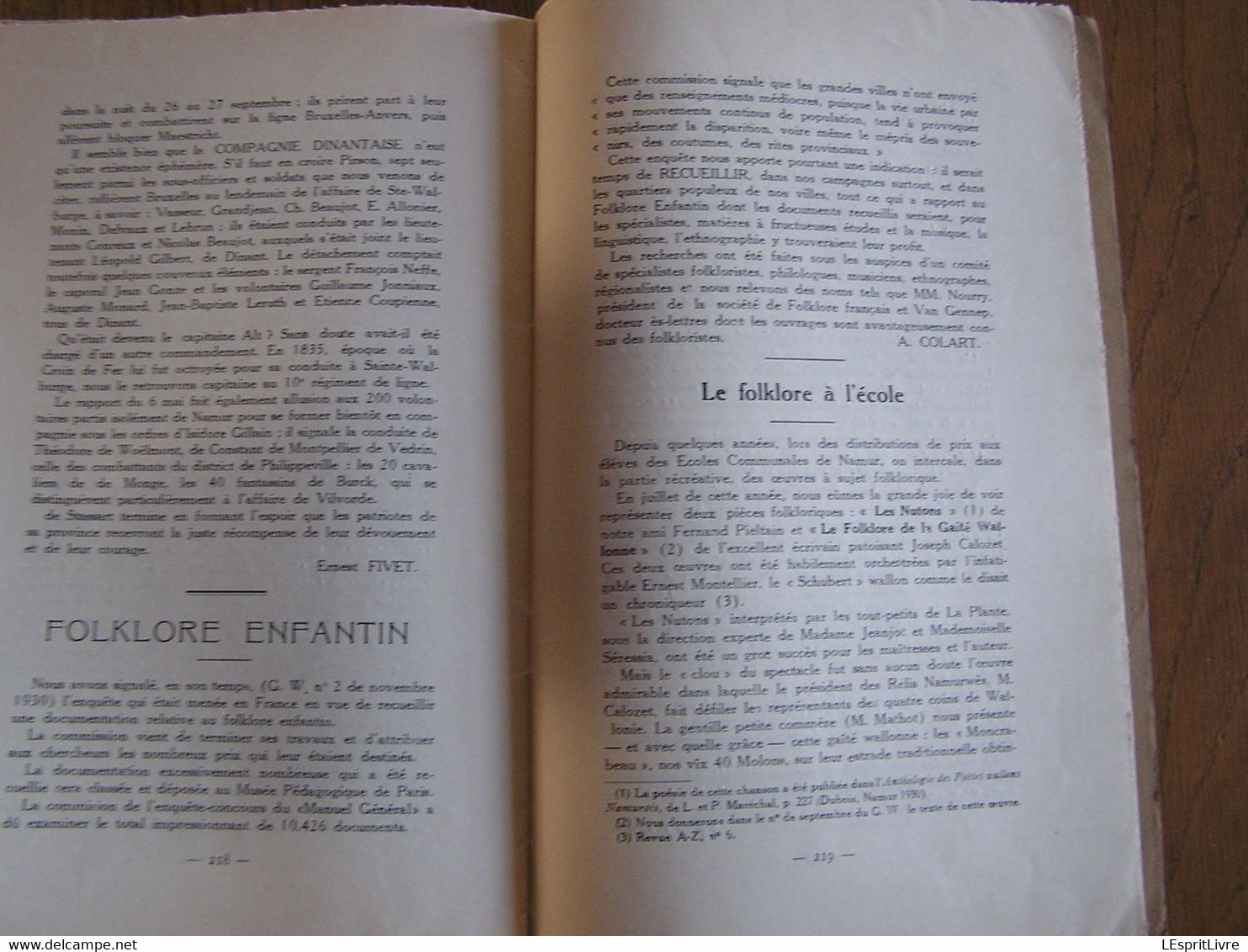 LE GUETTEUR WALLON Juillet août 1932 8 ème Année 108 109 Régionalisme Folklore Goethe Révolution Compagnie Dinant 1830