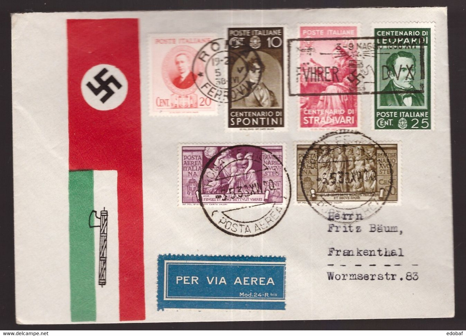 Regno, Busta Per La Germania Del 1938 Con Annullo Fuhrer-Dux       -DM78 - Poststempel