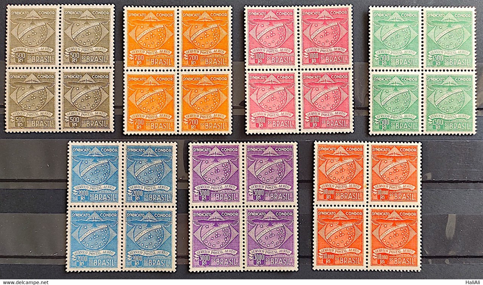 K1 A K7 Brazil Stamp Syndicato Condor Air Postal Service 1927 Block Of 4 - Autres & Non Classés