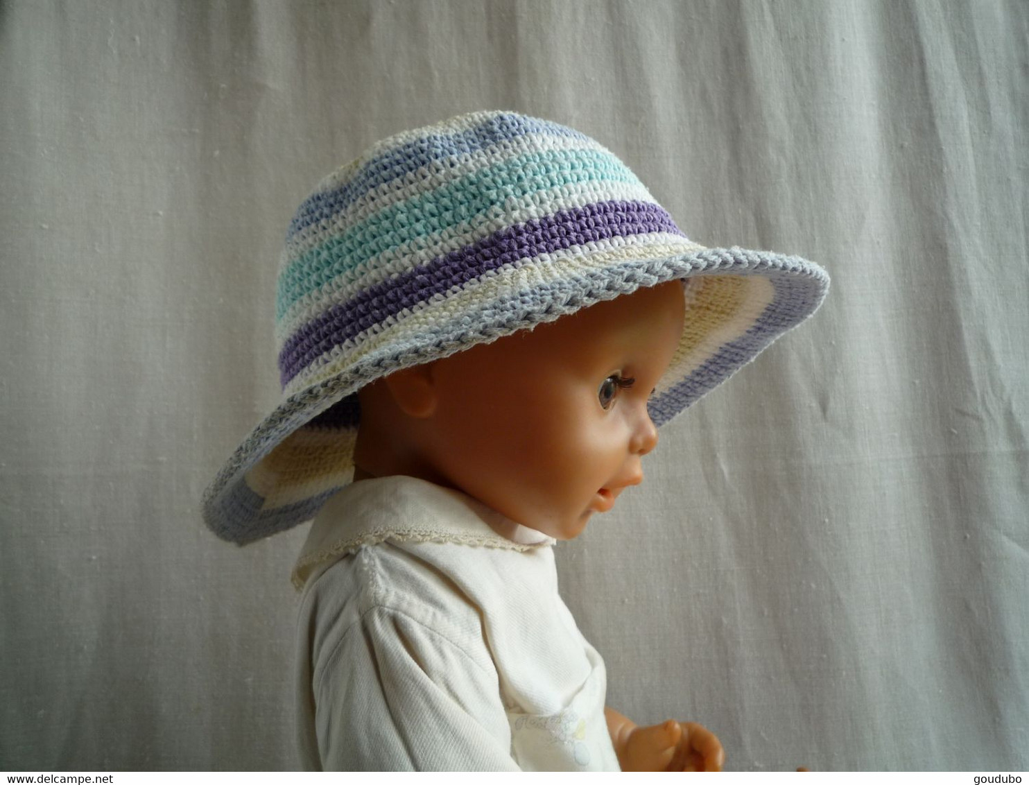 Chapeau Enfant Coton Crochet Couleurs Pastel. - Sonstige & Ohne Zuordnung