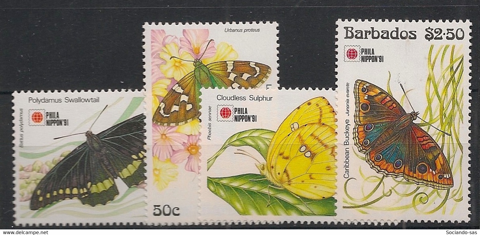 Barbados - 1991 - N° Yv. 816 à 819 - Papillons / Butterflies - Neuf Luxe ** / MNH / Postfrisch - Schmetterlinge