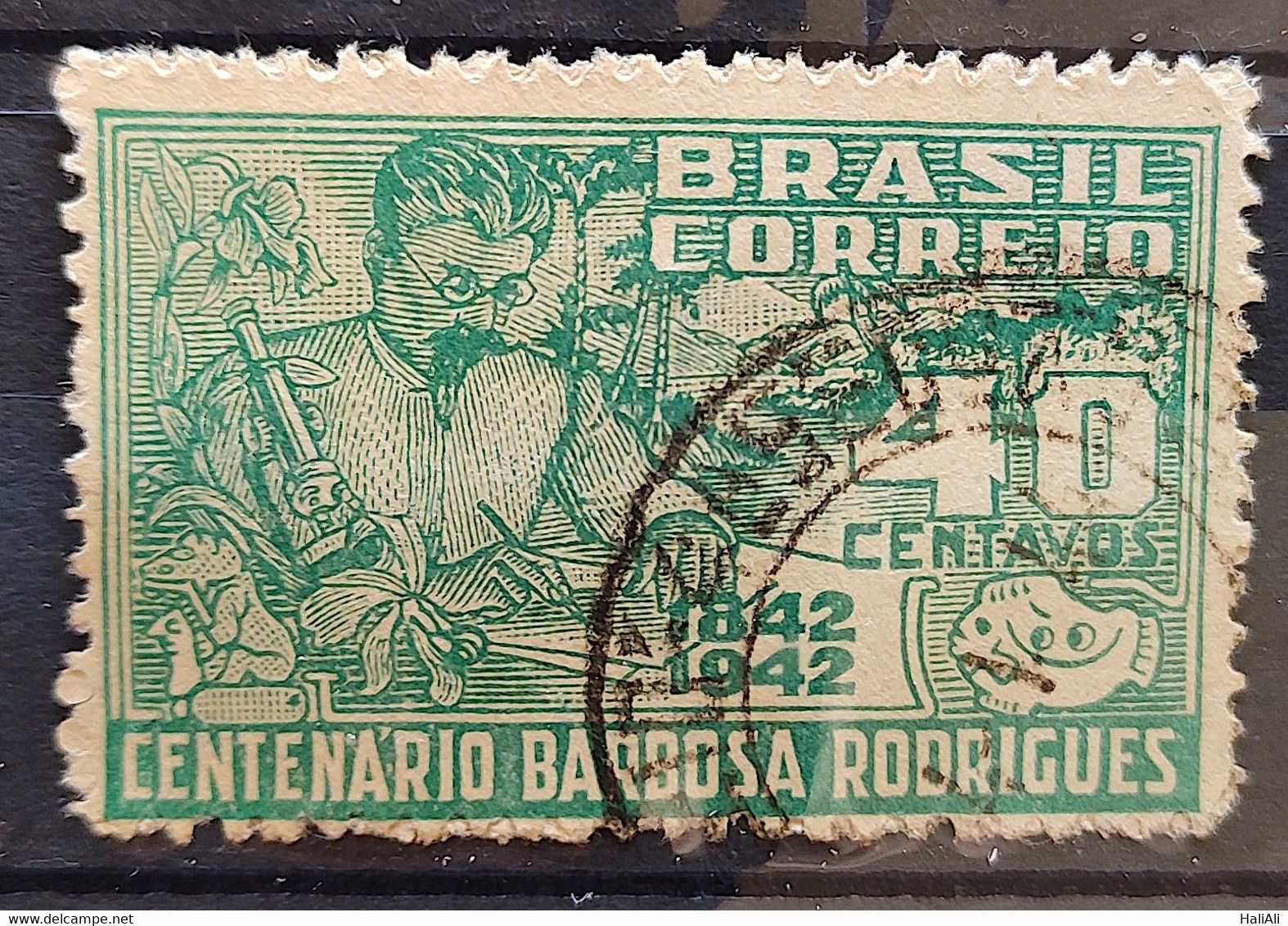 C 187 Brazil Stamp Centenary Barbosa Rodrigues Botany Science Flora 1943 1 Circulated - Altri & Non Classificati