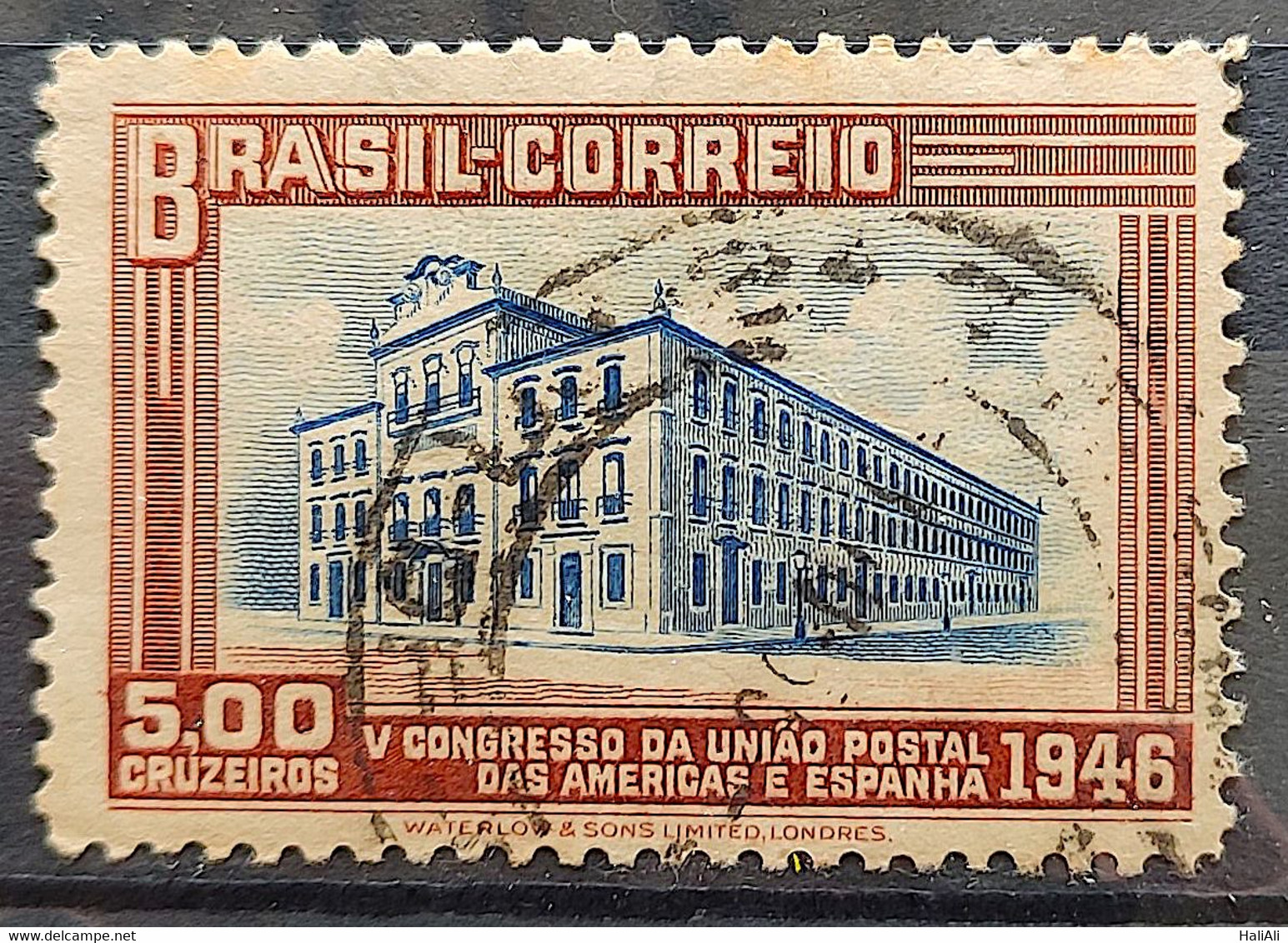 C 220 Brazil Stamp Congress UPAEP Postal Union Of The Americas And Spain Postal Building 1946 1 Circulated - Autres & Non Classés