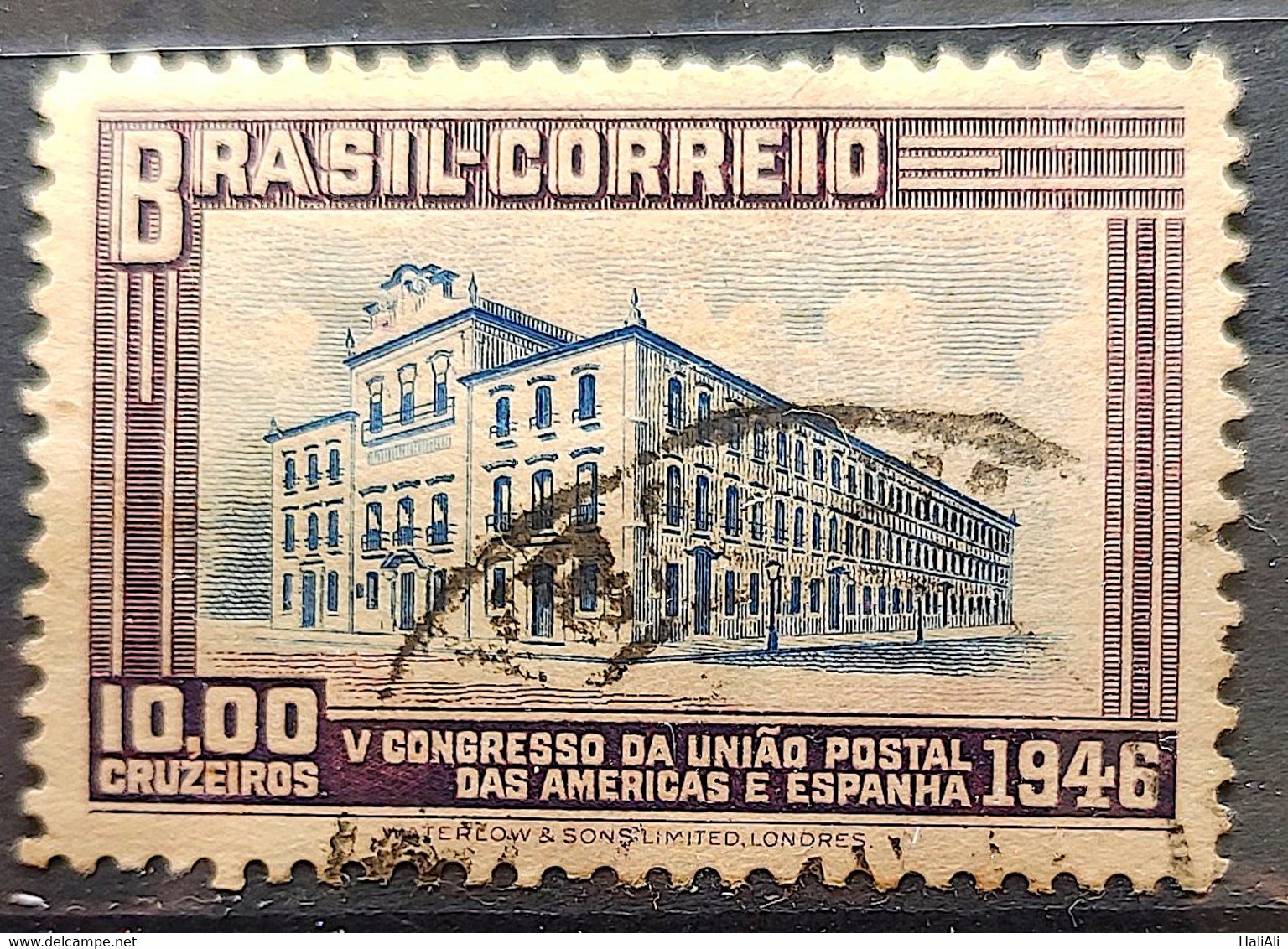 C 221 Brazil Stamp Congress UPAEP Postal Union Of The Americas And Spain Postal Building 1946 3 Circulated - Autres & Non Classés
