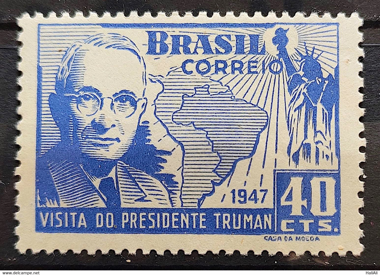 C 230 Brazil Stamp President Harry Truman United States Map 1947 1 - Sonstige & Ohne Zuordnung