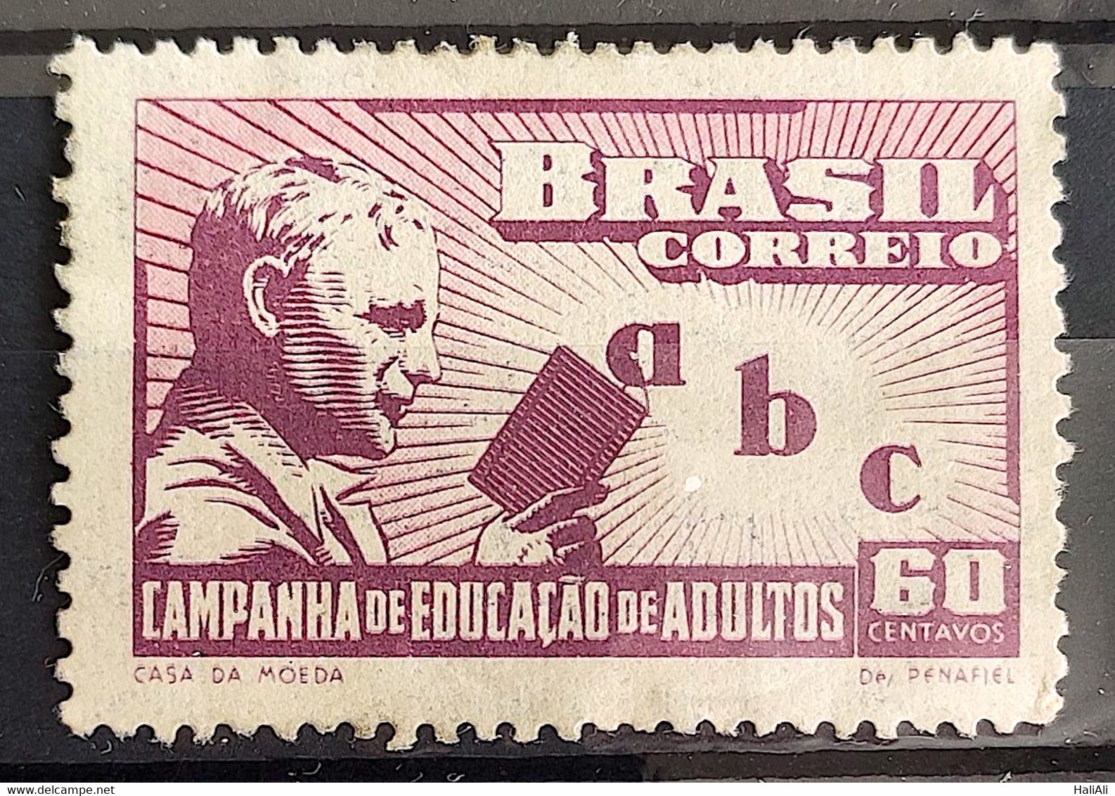 C 242 Brazil Stamp Adult Literacy Campaign Education 1949 2 - Autres & Non Classés
