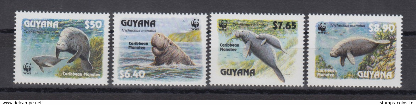 Guyana 1993 WWF Nagel-Manati Mi.-Nr. 4081-84 Satz 4 Werte ** - Other & Unclassified