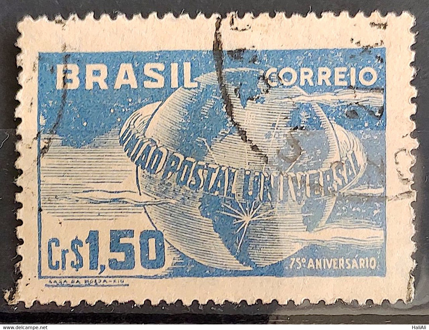 C 248 Brazil Stamp Universal Postal Union UPU Map Postal Service1949 Circulated 5 - Other & Unclassified