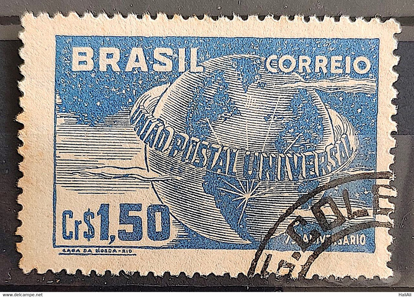 C 248 Brazil Stamp Universal Postal Union UPU Map Postal Service1949 Circulated 7 - Other & Unclassified