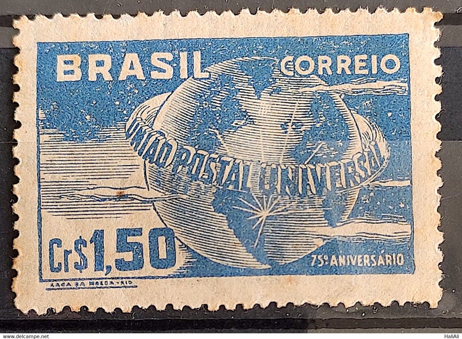 C 248 Brazil Stamp Universal Postal Union UPU Map Postal Service1949 Circulated 11 - Other & Unclassified