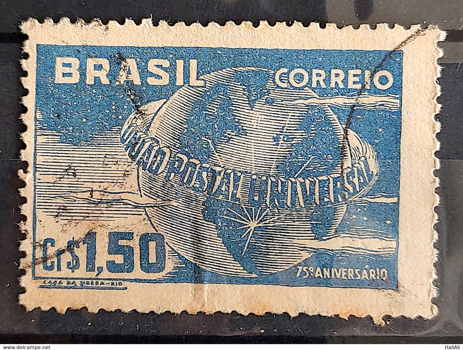 C 248 Brazil Stamp Universal Postal Union UPU Map Postal Service1949 Circulated 17 - Other & Unclassified