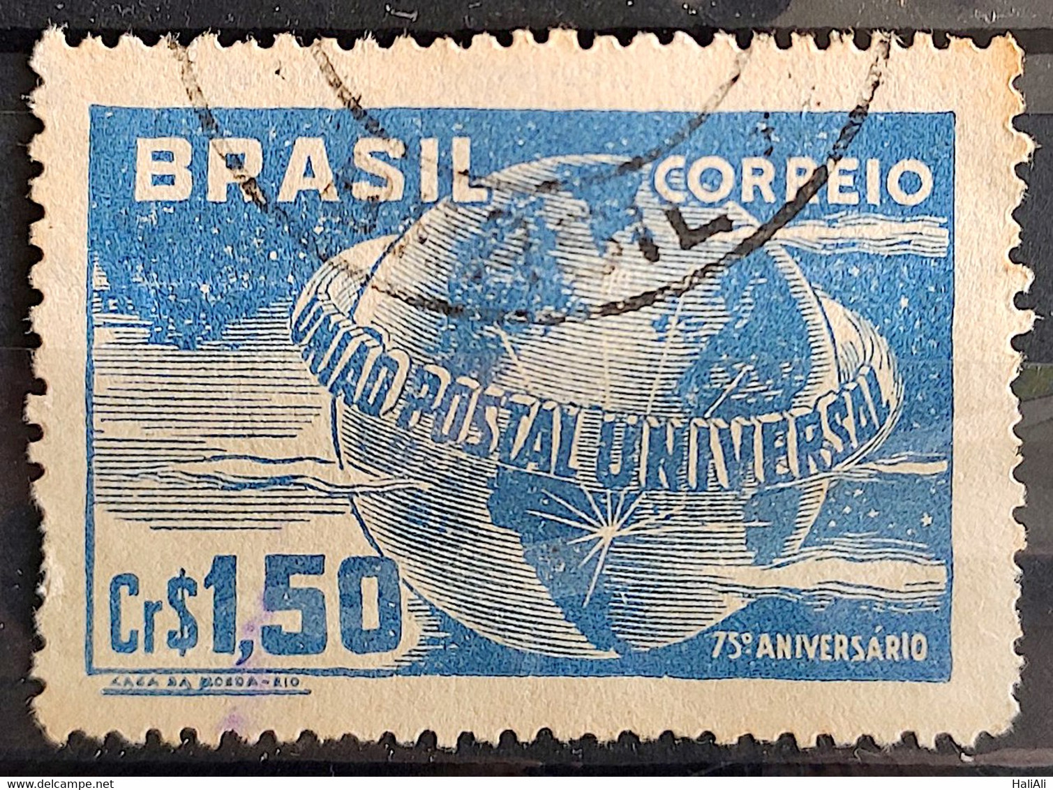 C 248 Brazil Stamp Universal Postal Union UPU Map Postal Service1949 Circulated 19 - Other & Unclassified