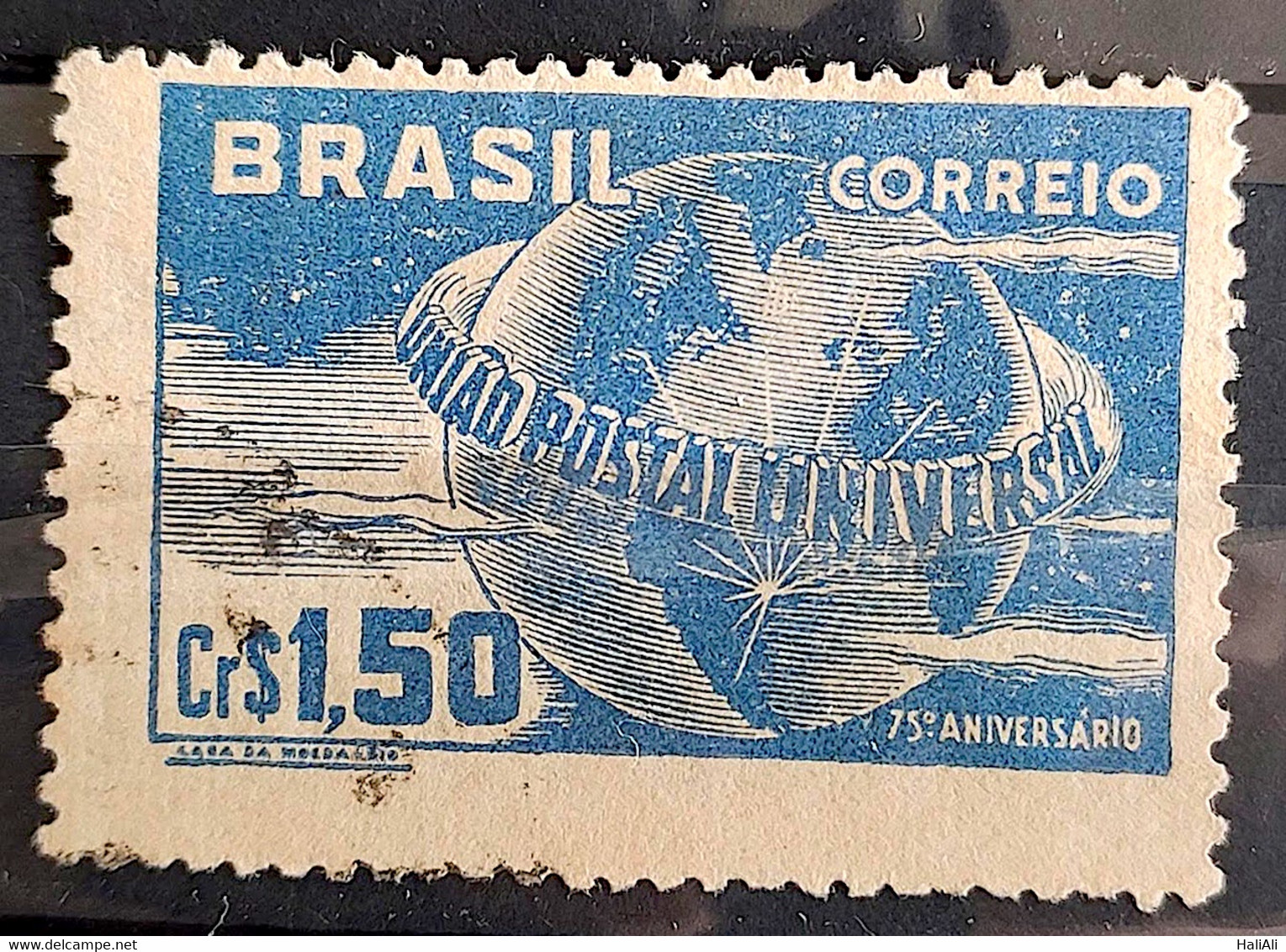 C 248 Brazil Stamp Universal Postal Union UPU Map Postal Service1949 Circulated 20 - Other & Unclassified