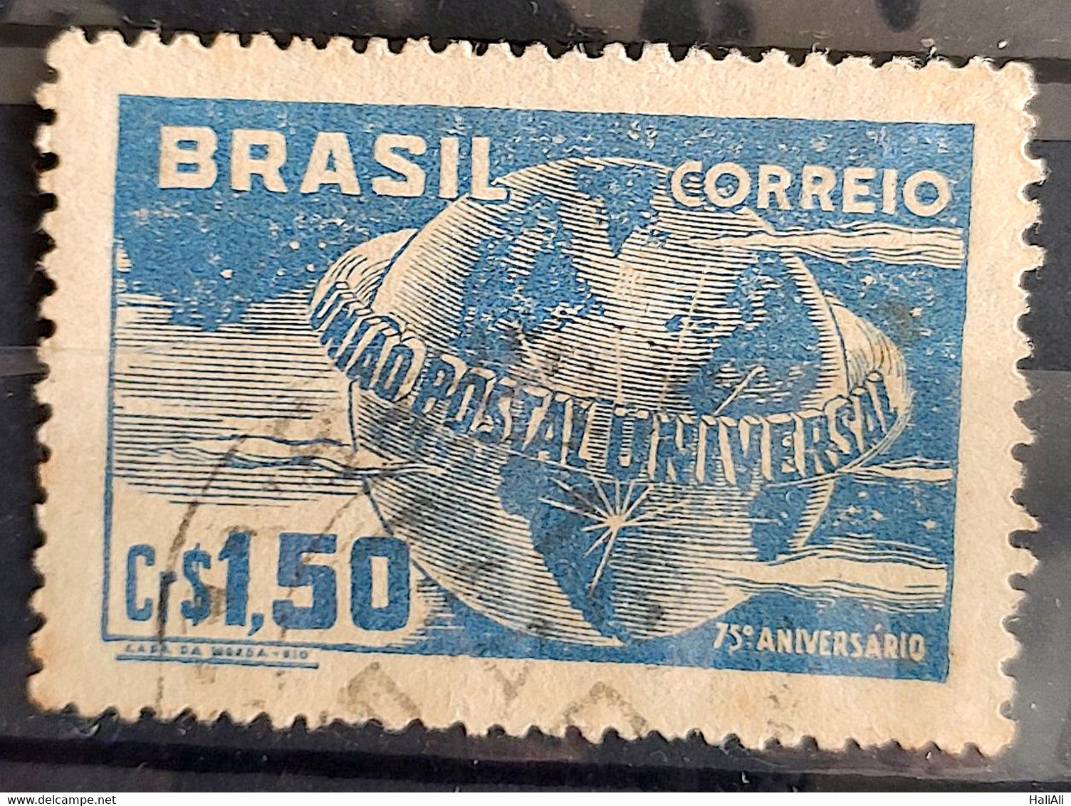 C 248 Brazil Stamp Universal Postal Union UPU Map Postal Service1949 Circulated 21 - Other & Unclassified