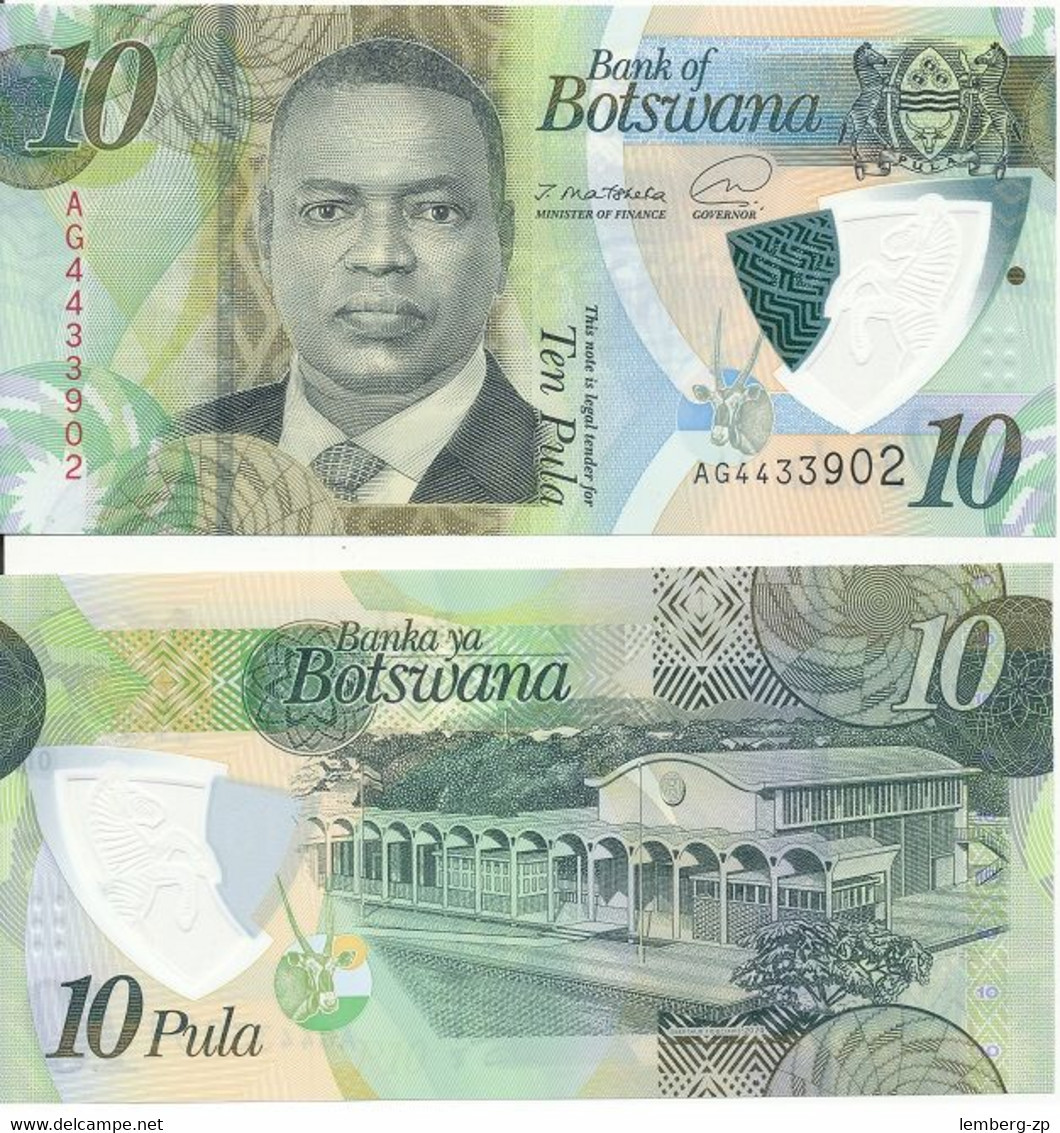 Botswana - 5 Pcs X 10 Pula 2020 UNC Polymer Lemberg-Zp - Botswana