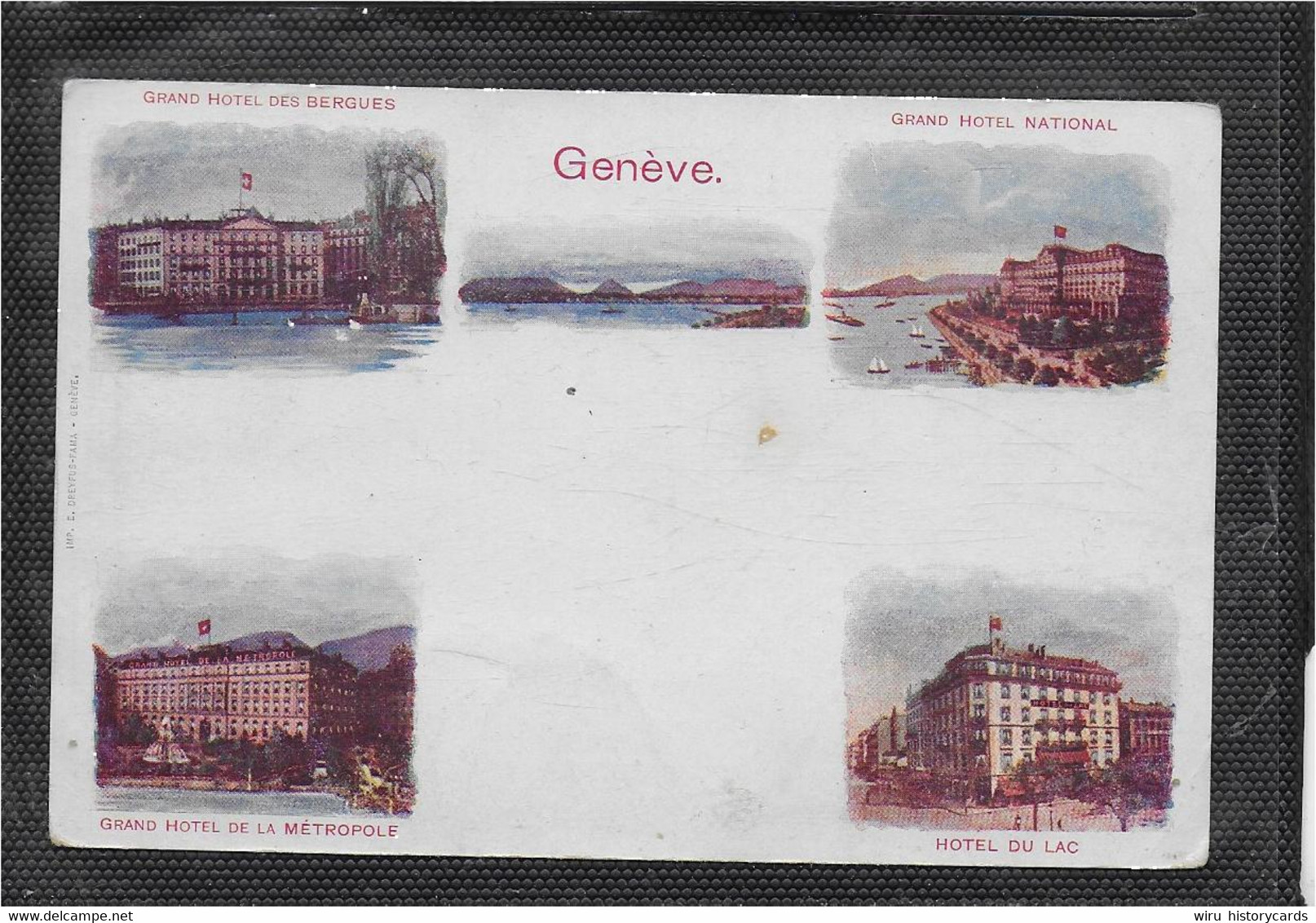 AK 0691  Genéve - Hotels / Lithographien Ca. Um 1900 - Andere & Zonder Classificatie