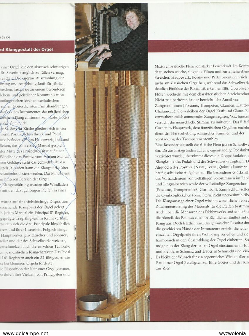 M 1185) Festschrift Einweihung Der Orgel St. Severin Keitum Sylt, Autogramm Des Organisten Matthias Eisenberg - Musique