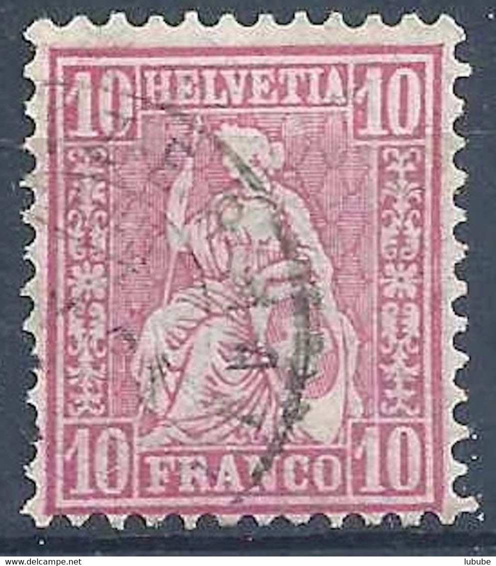 Sitzende Helvetia 46, 10 Rp.anilinrosa  SCHWEIZERHALLE        1881 - Used Stamps