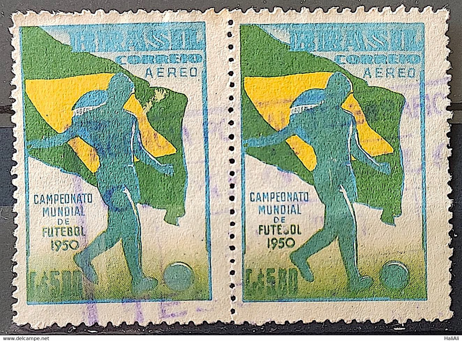 A 76 Brazil Stamp Football World Cup Soccer Flag 1950 Dupla 1 - Sonstige & Ohne Zuordnung