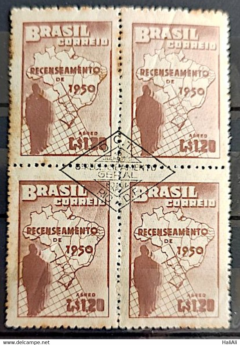 A 77 Brazil Stamp General Census Of Brazil Map Geography 1950 Block Of 4 CPD RJ - Andere & Zonder Classificatie