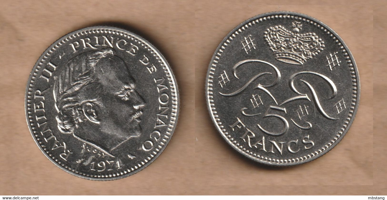 MONACO 5 Francs  1971• 19.1 G • ⌀ 35.5 Mm KM# 42, Schön# 42 - 1960-2001 New Francs