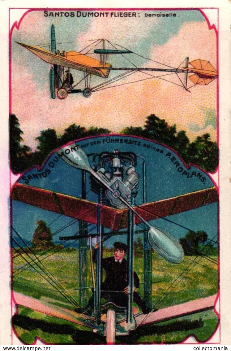 6 Cards Elfenbein Seife Elefant Günther & Haussner Chemnitz - Kappel  Santos Dumont Flieger Blériot - Other & Unclassified