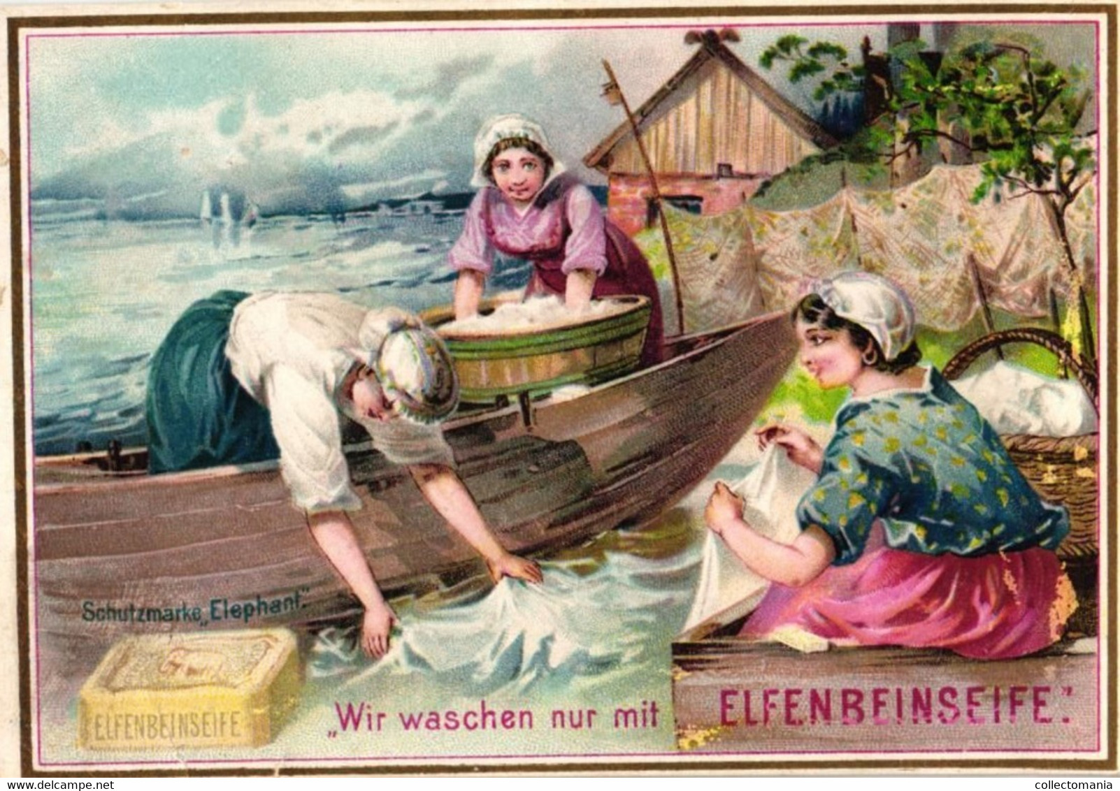 2 Cards Elfenbein Seife Elefant Günther & Haussner Chemnitz - Kappel - Autres & Non Classés