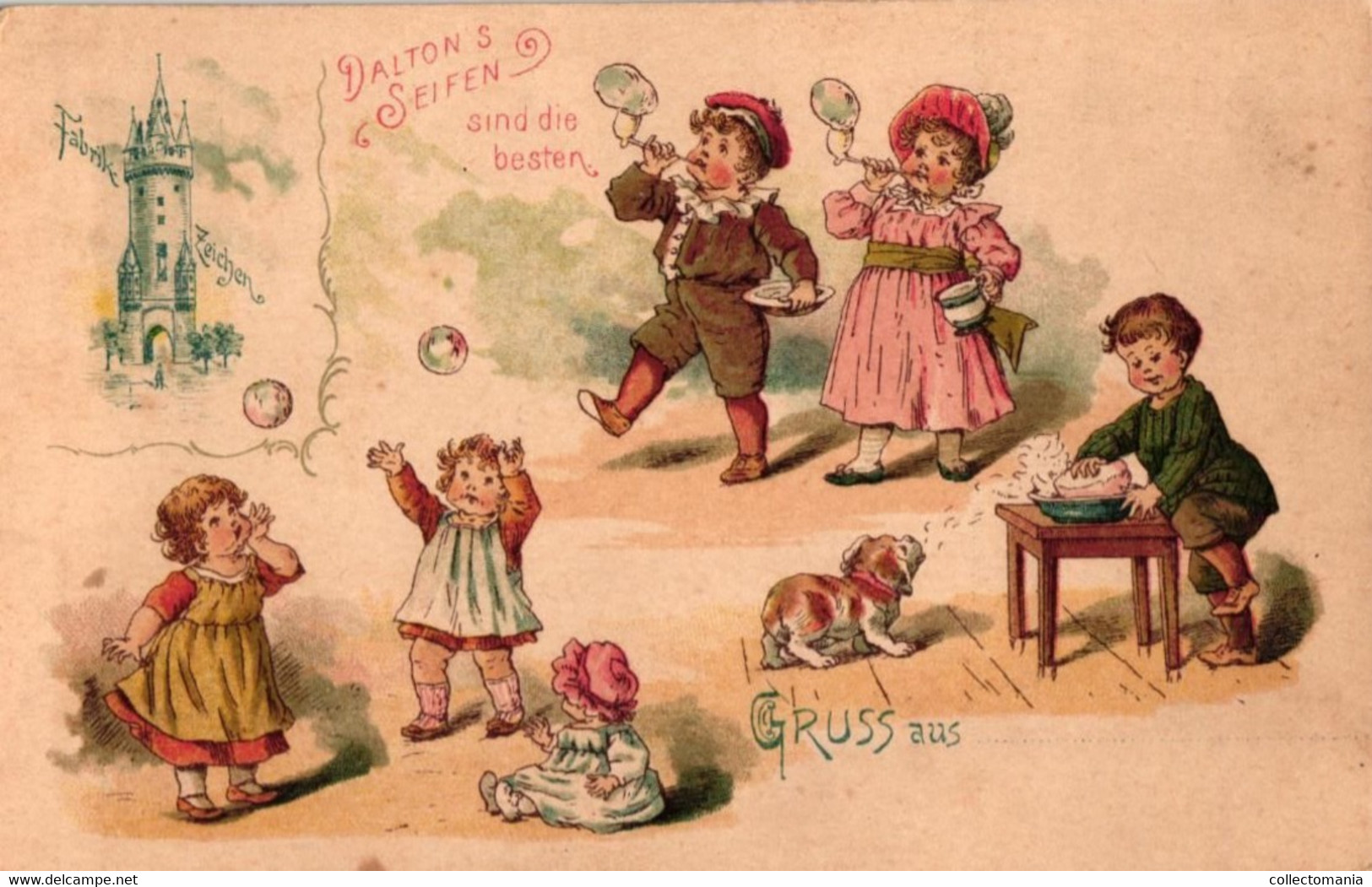 1 Postcard  Dalton's Seifen  Blowing Bubbles Faire Des Bules - Autres & Non Classés