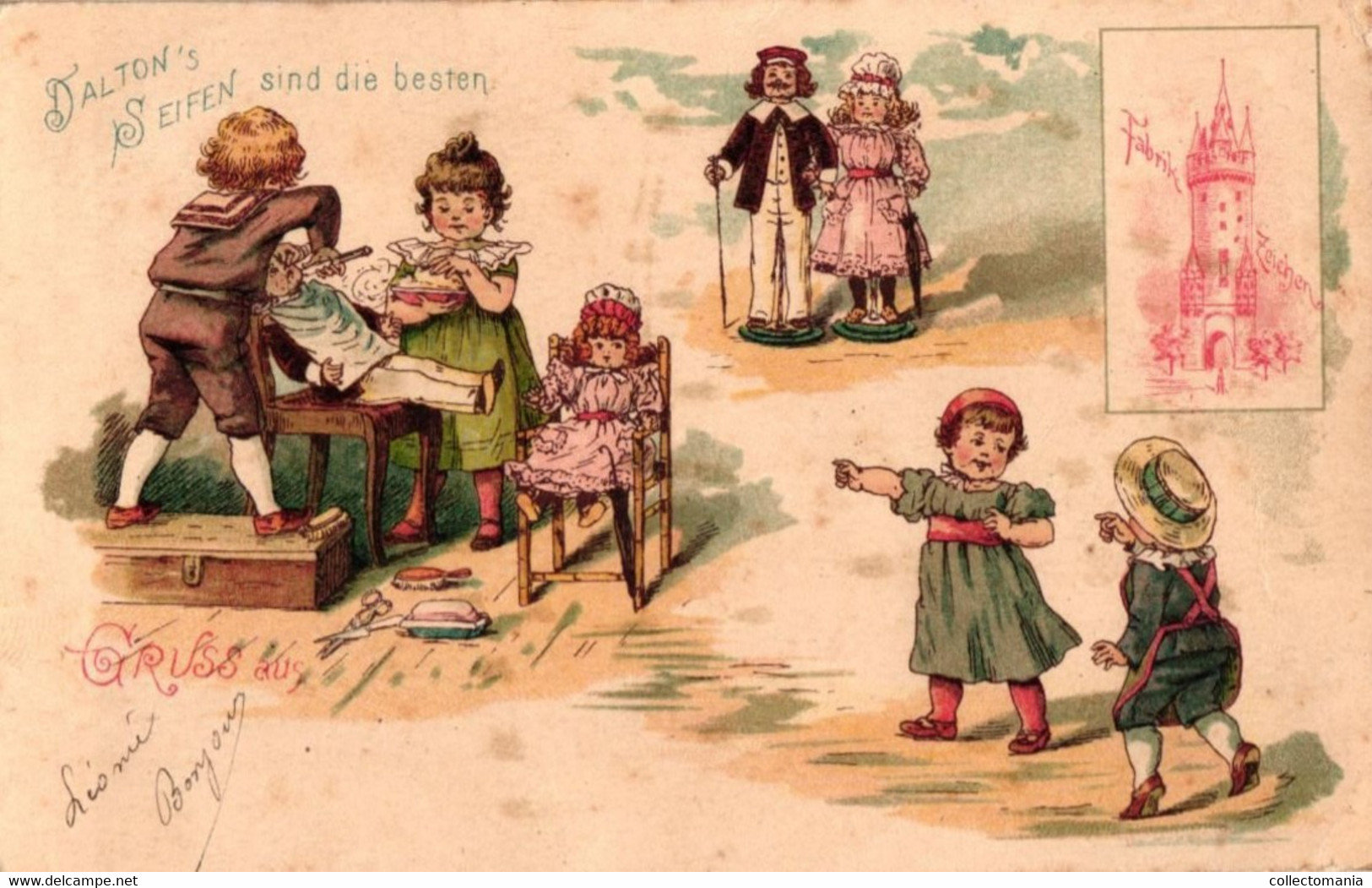1 Postcard  Dalton's Seifen   Children Playing - Andere & Zonder Classificatie