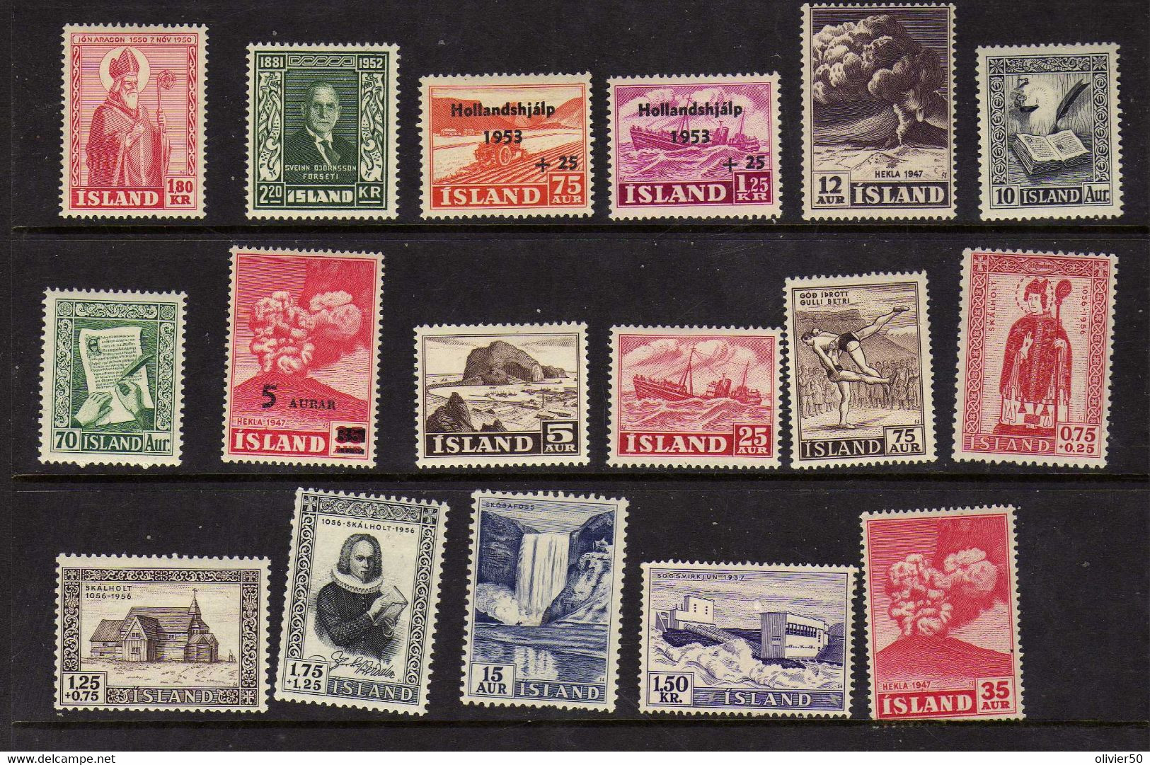 Islande (1950-57)  - - Paysages -  Volcan - Celebrites  - Neufs*  - MLH - Other & Unclassified