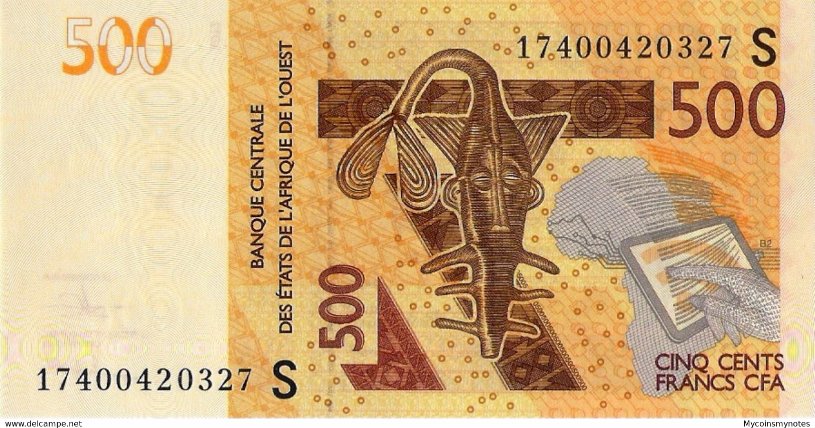 West African States, GUINEA (GUINÉ) BISSAU, 500 CFA, 2017, Code S, P119Af, UNC - États D'Afrique De L'Ouest