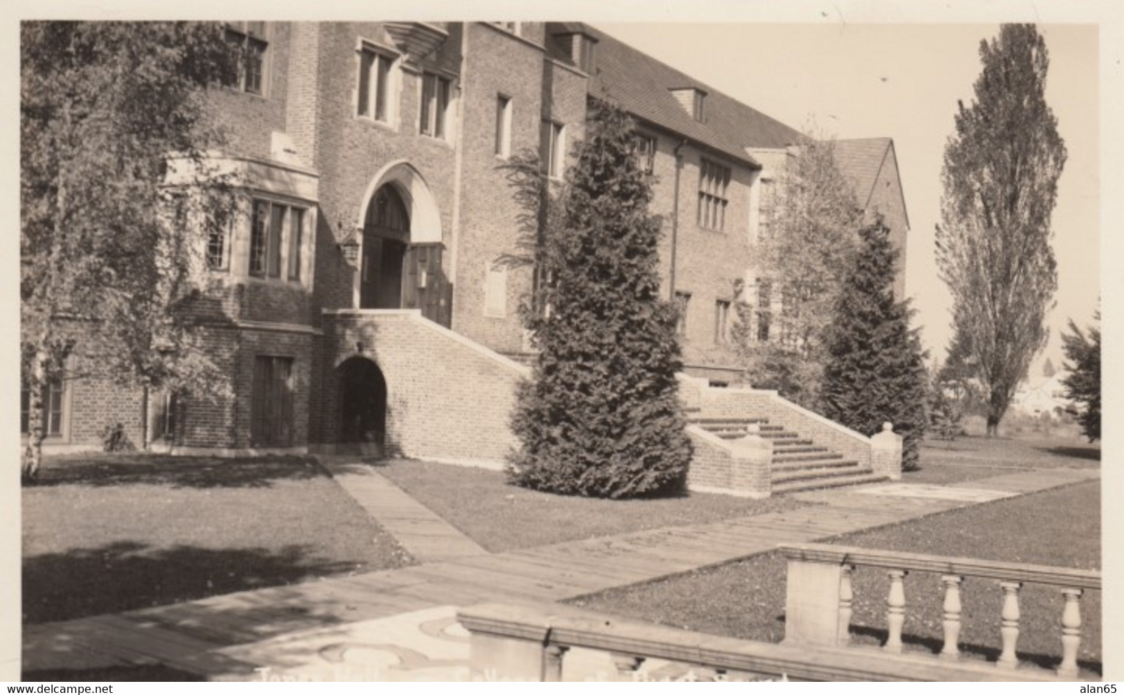 Tacoma Washington, Jones Hall College Of Puget Sound, C1940s Vintage Real Photo Postcard - Tacoma