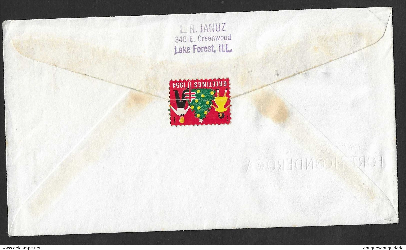 1955 - FDC Covilhã, Portugal To  Lake Forest, Illinois, U.S.A. - 200th Anniversary : Fort Ticonderoga - 1951-1960