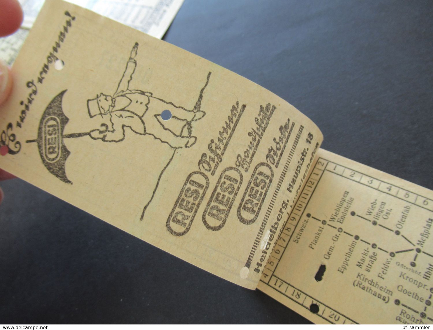 Ticket Etliche Fahrscheine 1930 - 50er Jahre Heidelberger Straßen Und Bergbahn AG Konvolut - Europa