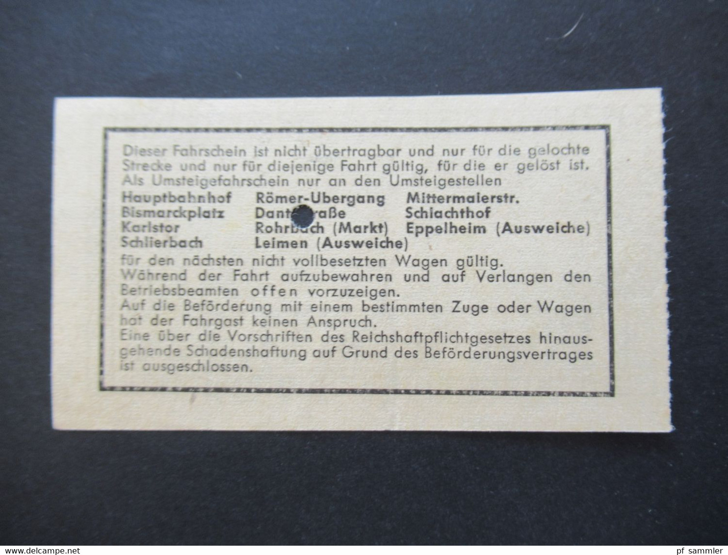 Ticket etliche Fahrscheine 1930 - 50er Jahre Heidelberger Straßen und Bergbahn AG Konvolut