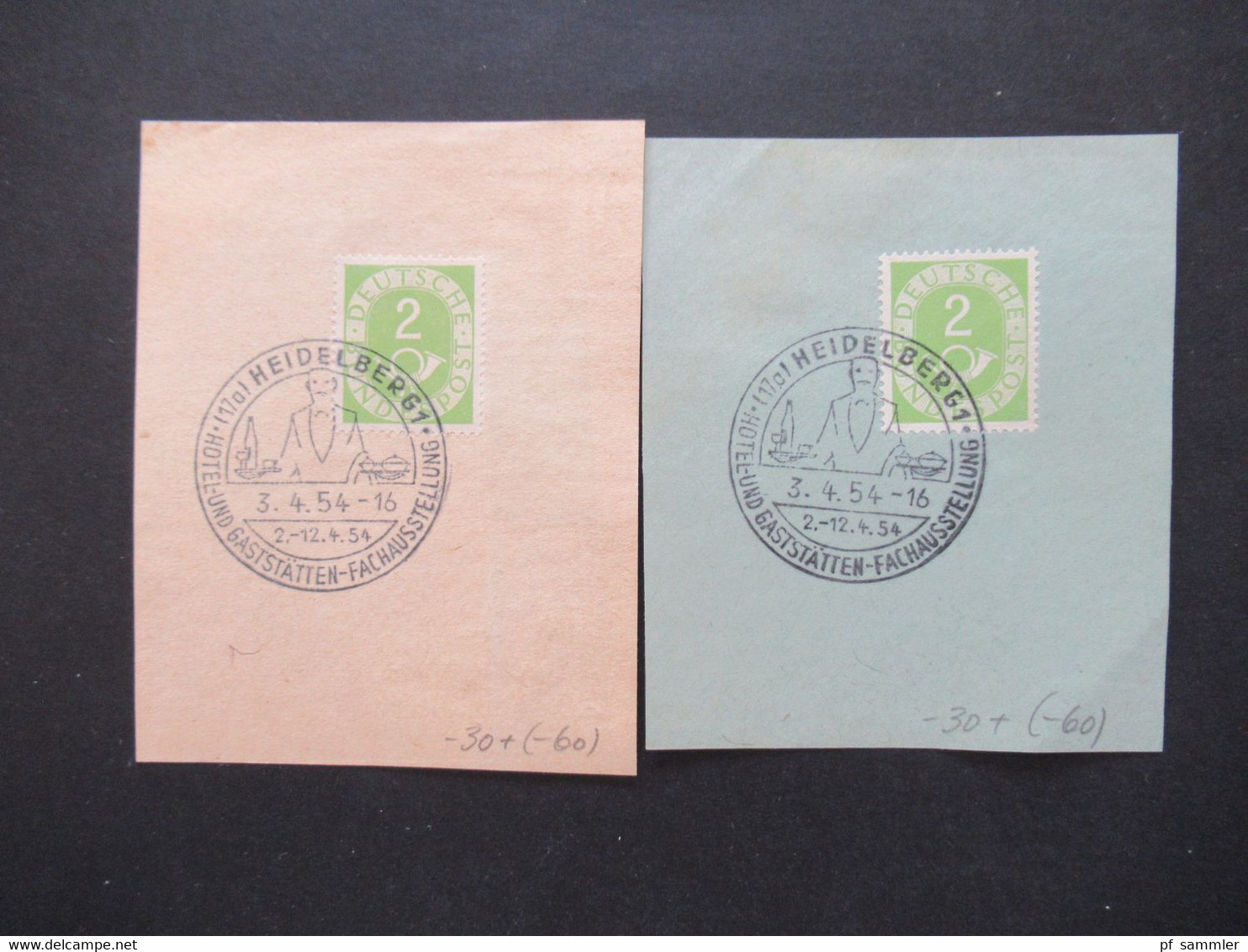 BRD Ab Posthorn Nr. 123 Jahre 1954 - 61 Briefstücke / Blankozettel Mit Sonderstempel Heidelberg Verschiedene SST - Gebraucht