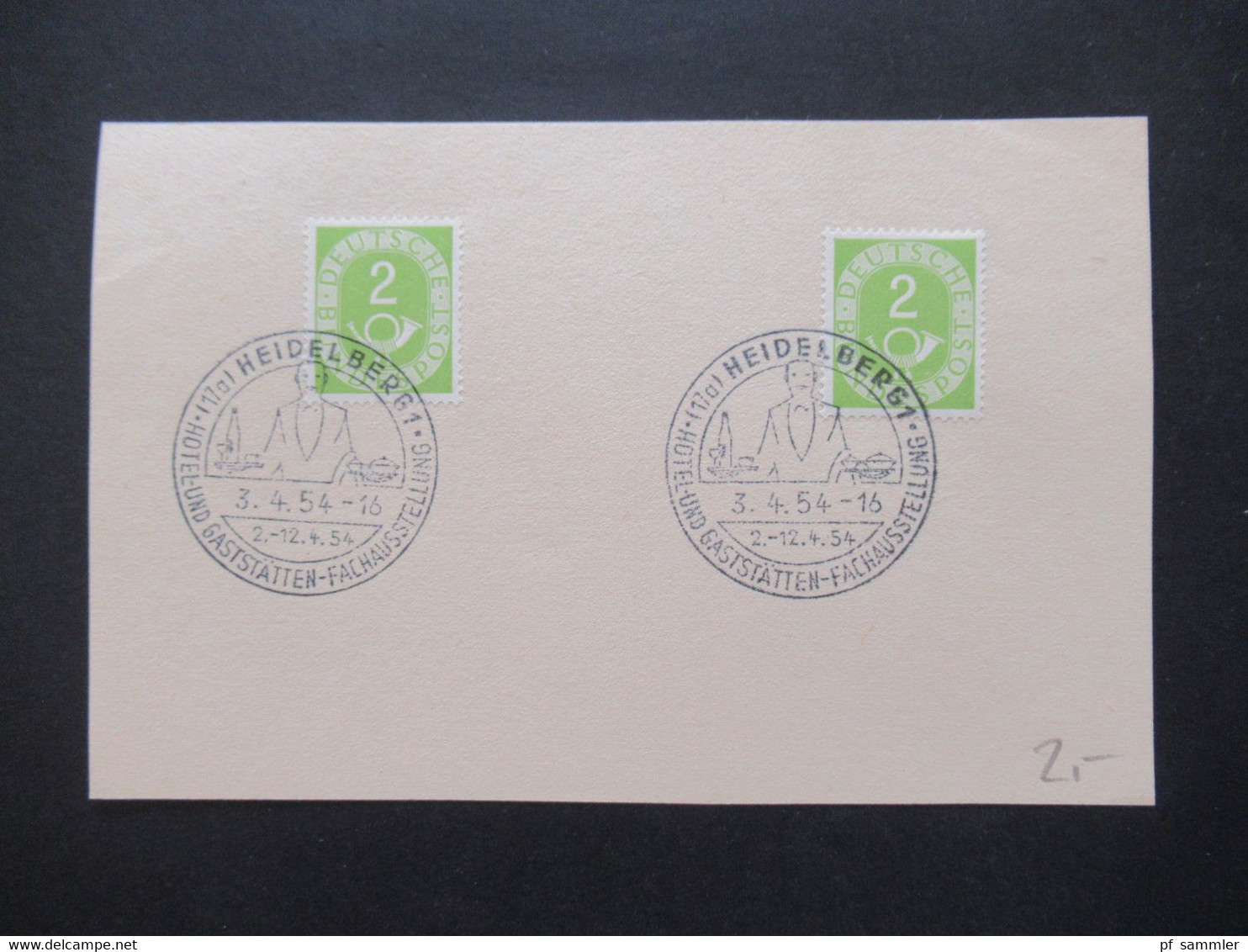 BRD Ab Posthorn Nr. 123 Jahre 1954 - 61 Briefstücke / Blankozettel Mit Sonderstempel Heidelberg Verschiedene SST - Gebraucht