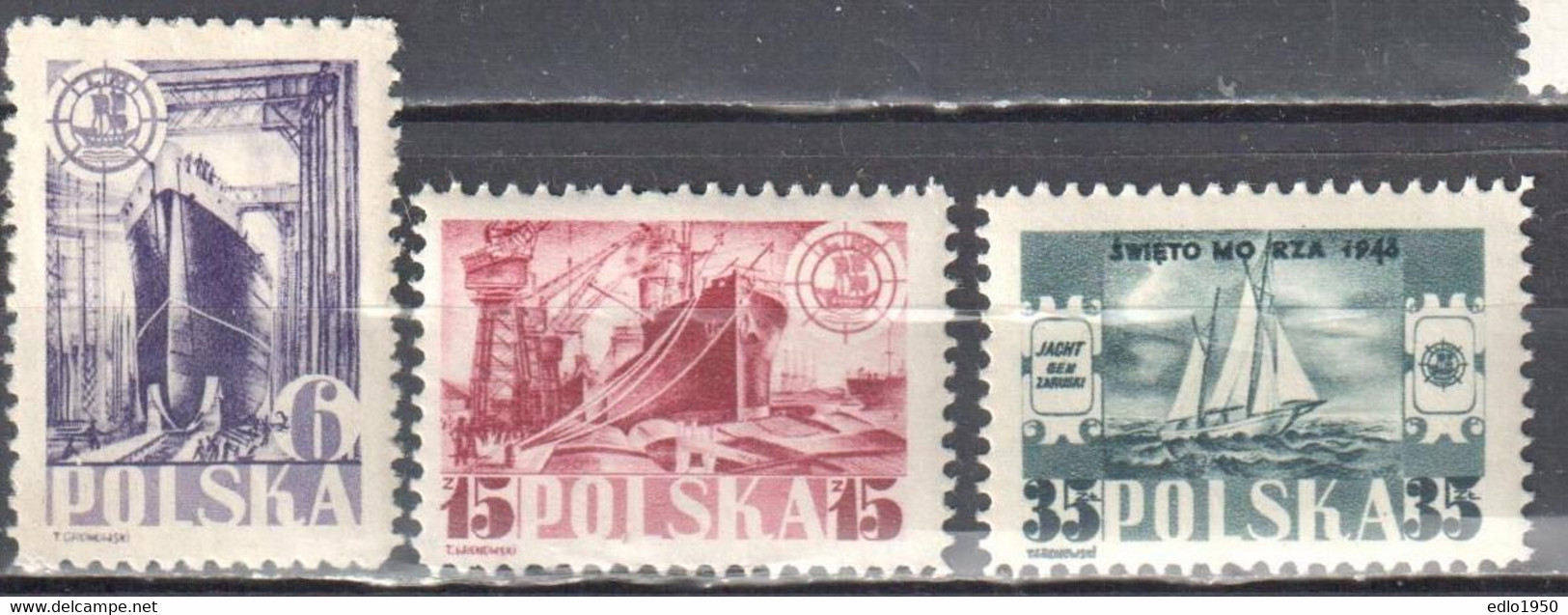 Poland 1948 - Day Of The Sea - Mi 490-92 - MNH(**) - Nuevos