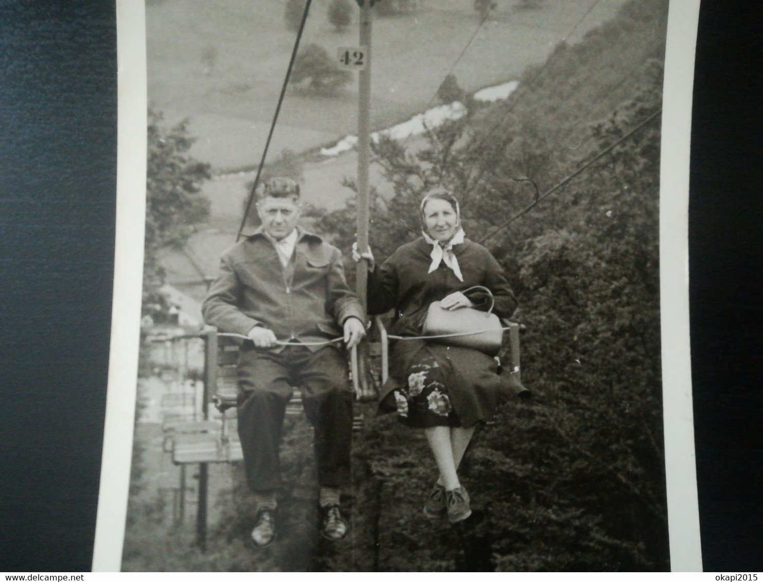 TÉLÉSIÈGE BARRAGE DE CO HOMME FEMME EXCURSION  PHOTO EN 1958 + CASCADE COO STAVELOT LIÈGE BELGIQUE EN 1923 ITALIE ALARIO