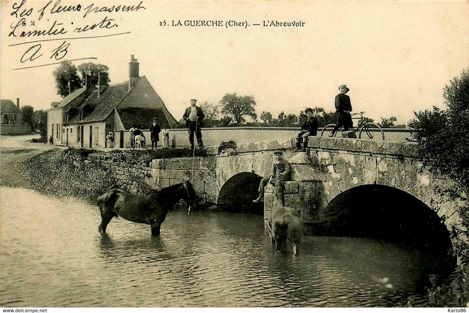 La Guerche * L'abreuvoir * Le Pont * Villageois - La Guerche Sur L'Aubois
