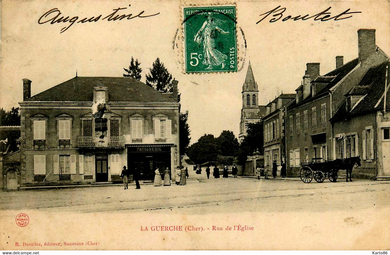 La Guerche * La Rue De L'église * Patisserie * Attelage - La Guerche Sur L'Aubois